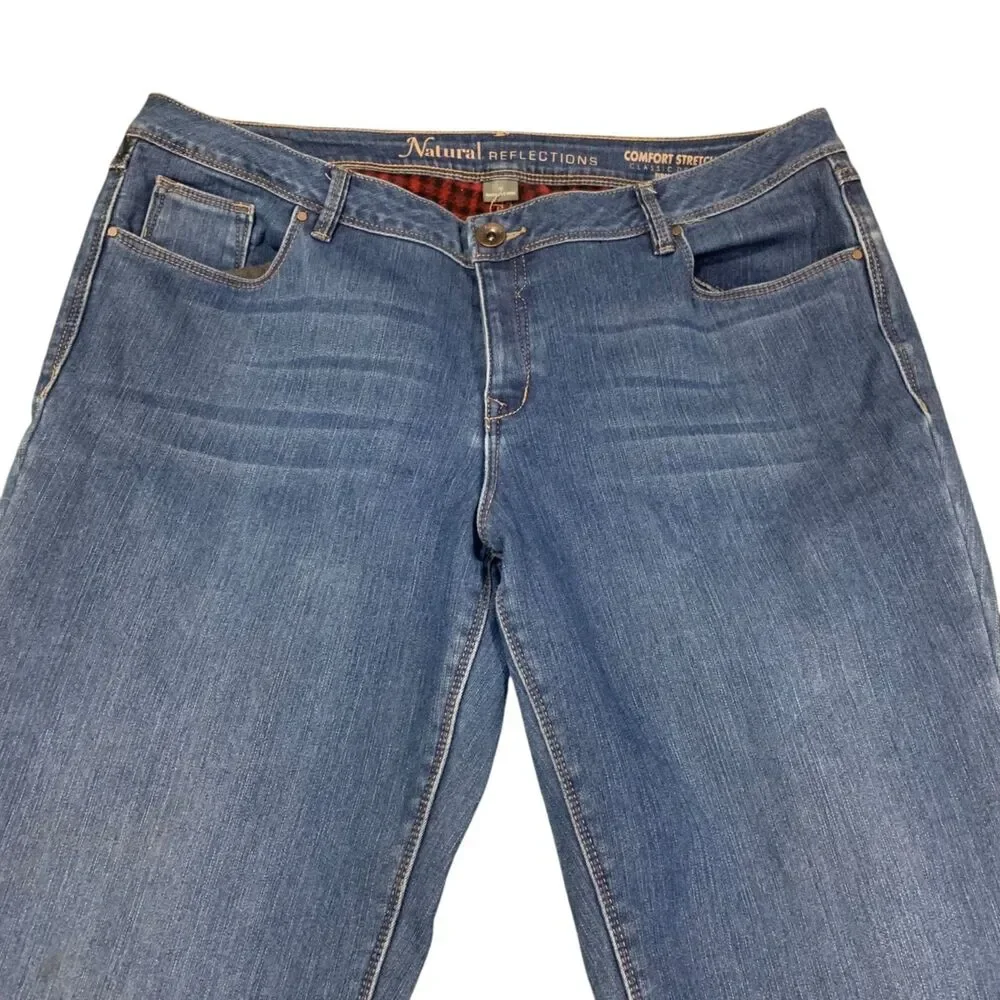 Natural Reflections Womens Flannel Lined Medium Wash Jeans 16 Outdoors Workwear